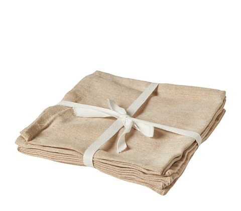 Mundserviet bomuld beige 40x40 cm 4 stk.