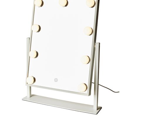 Makeup spejl med 9 pærer hvid