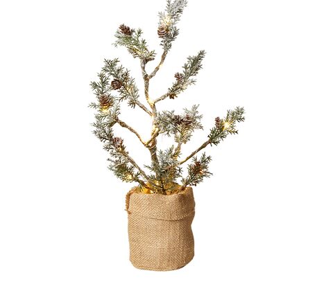 Juletræ med kogler og LED lys 40 cm