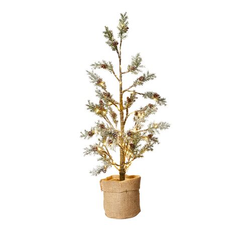 Juletræ med kogler og LED lys 70cm