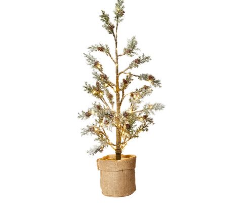 Juletræ med kogler og LED lys 70cm