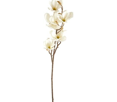 Magnolie gren i kunststof 92 cm hvid