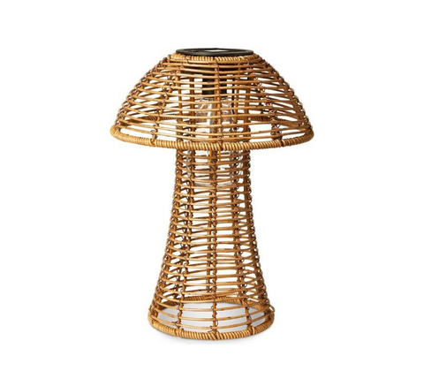 Svampe lanterne med solcelle brun 22x30,5 cm 