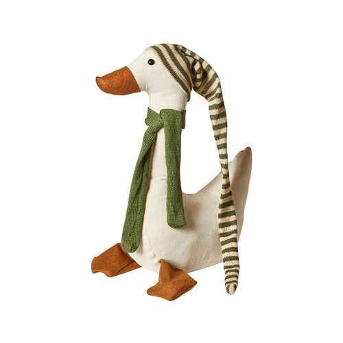 Juleand med grøn nissehue H50 cm