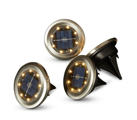 Mini solcelle jordspot med spyd 4 stk. Ø 7 cm