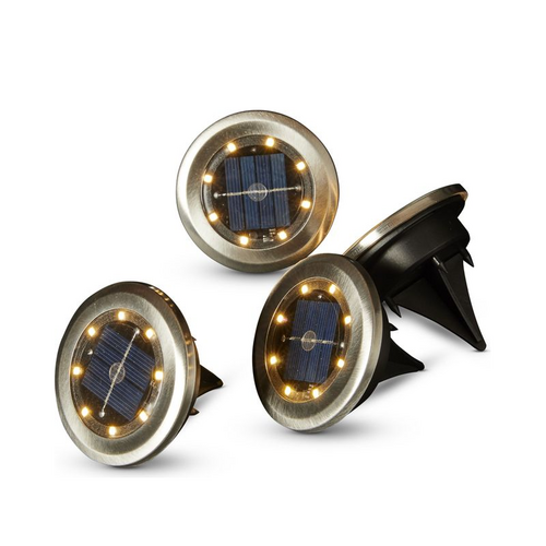 Mini solcelle jordspot med spyd 4 stk. Ø 7 cm