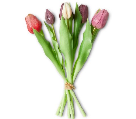 Kunstig tulipanbuket 7 stk. i rosa/lilla H 31 cm
