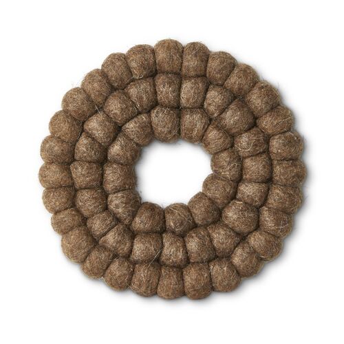 Bordskåner uld taupe Ø 20 cm