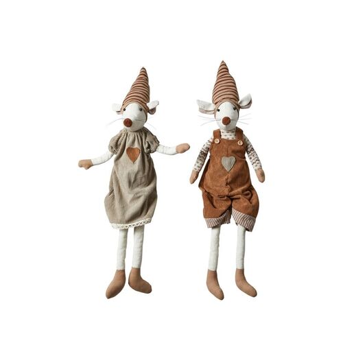 Julemus i fløjl  H 70 cm - assorterede farver