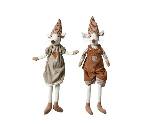 Julemus i fløjl  H 70 cm - assorterede farver