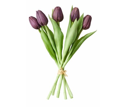 Kunstig tulipanbuket 7 stk. i lilla H 31 cm