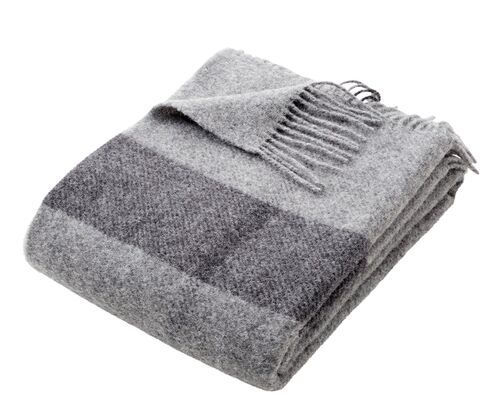 Nordisk Tekstil Ludvig plaid i uld sort/grå 130x190 cm