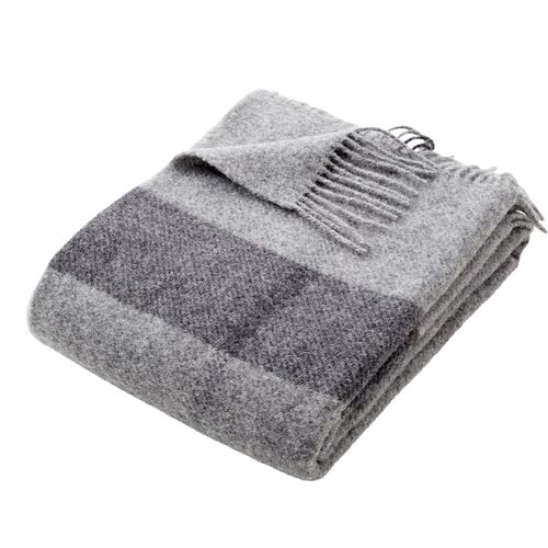 Nordisk Tekstil Ludvig plaid i uld sort/grå 130x190 cm