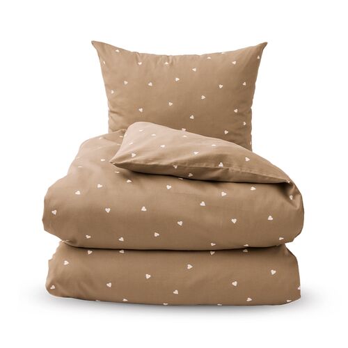 Nordisk Tekstil Heart sengetøj mokka 140x220 cm