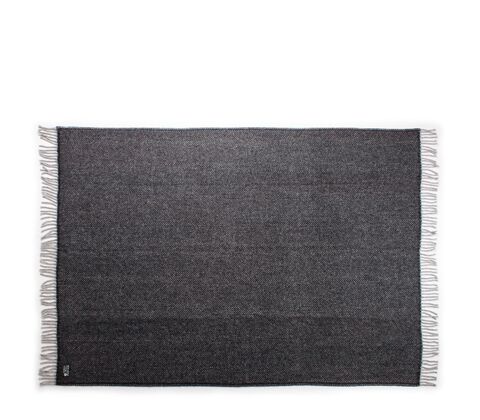 Night & Day Herringbone uldplaid sort 130x200 cm