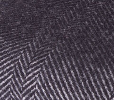 Night & Day Herringbone uldplaid sort 130x200 cm