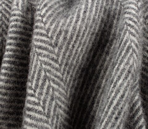 Night & Day Herringbone uldplaid mørkegrå 130x200 cm