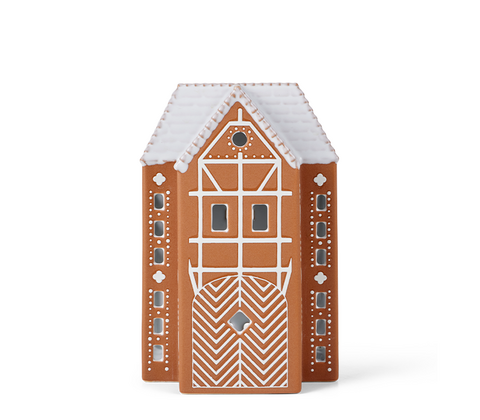 Kähler Gingerbread lyshus højhus brun H 17 cm