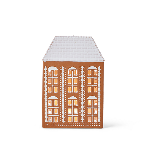 Kähler Gingerbread lyshus højhus brun H 17 cm