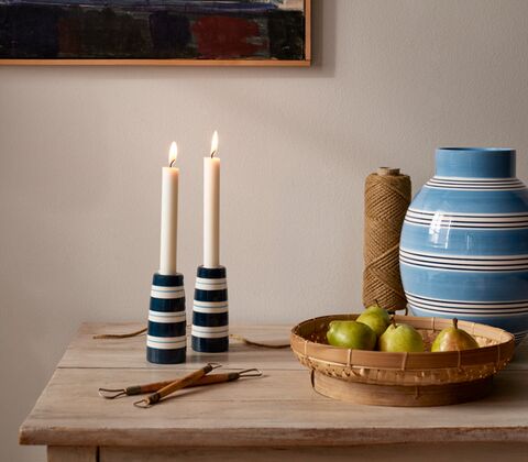 Kähler Omaggio Nuovo lysestage mørkeblå 12 cm