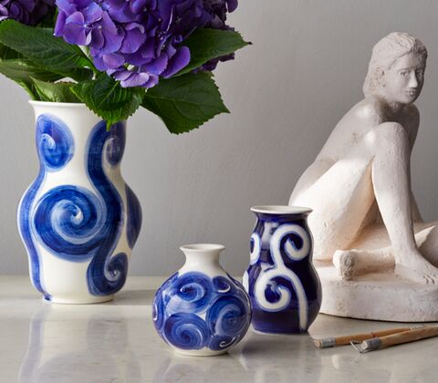 Kähler Tulle vase blå H10,5 cm