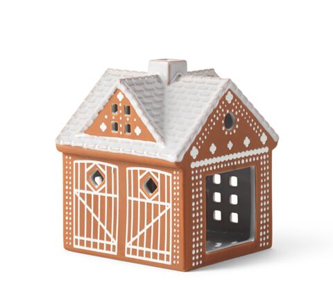Kähler Gingerbread lyshus julestald brun H 11,5 cm