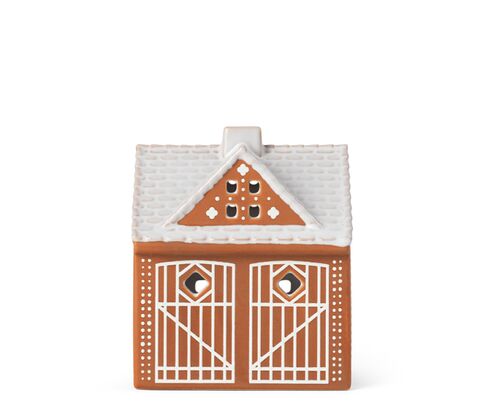 Kähler Gingerbread lyshus julestald brun H 11,5 cm