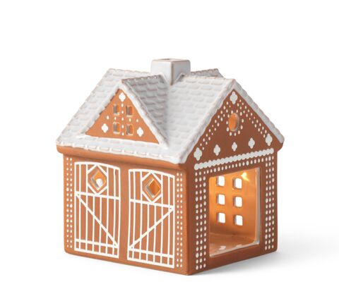 Kähler Gingerbread lyshus julestald brun H 11,5 cm