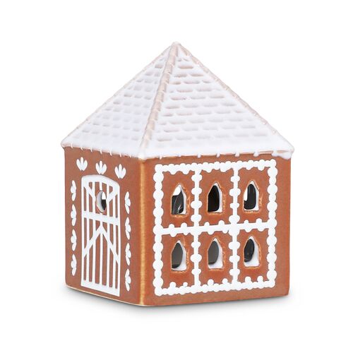 Kähler Gingerbread lyshus hytte brun H 7,5 cm