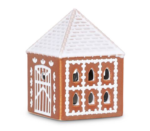 Kähler Gingerbread lyshus hytte brun H 7,5 cm