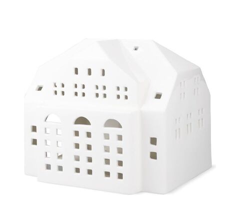 Kähler Urbania Fjordmark lyshus hvid H 12 cm
