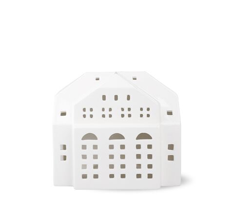 Kähler Urbania Fjordmark lyshus hvid H 12 cm