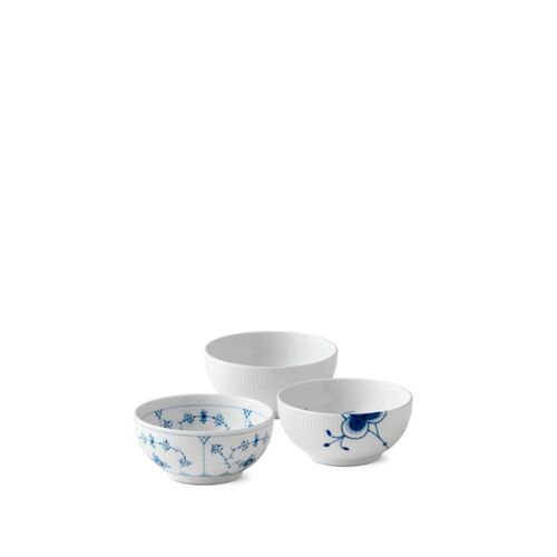 Royal Copenhagen History mix skålesæt blå Ø 13 cm 47 cl 3 stk.