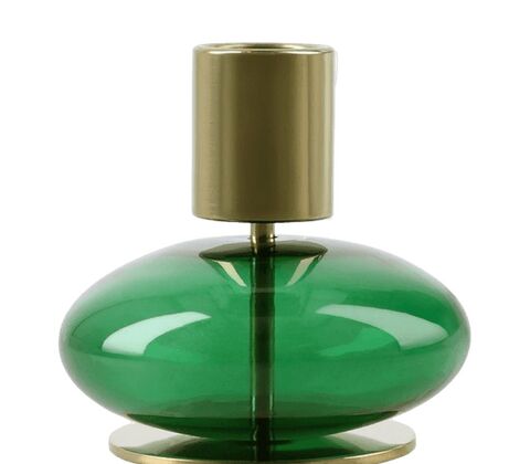 Holmegaard Bubble lysestage grøn H 8 cm 