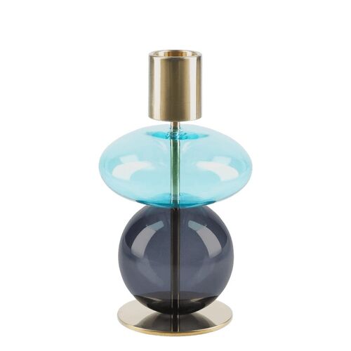 Holmegaard Bubble lysestage blå H14 cm