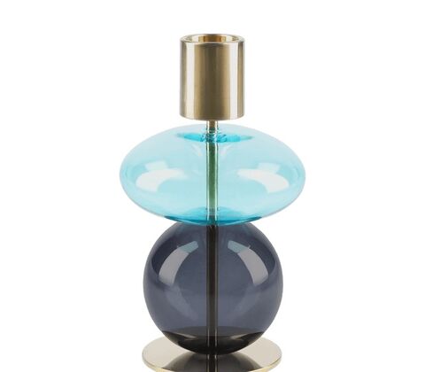 Holmegaard Bubble lysestage blå H14 cm