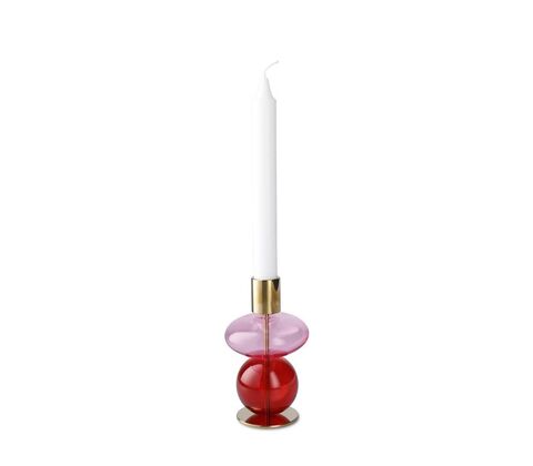Holmegaard Bubble lysestage rød H 14 cm