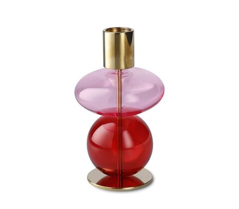 Holmegaard Bubble lysestage rød H 14 cm