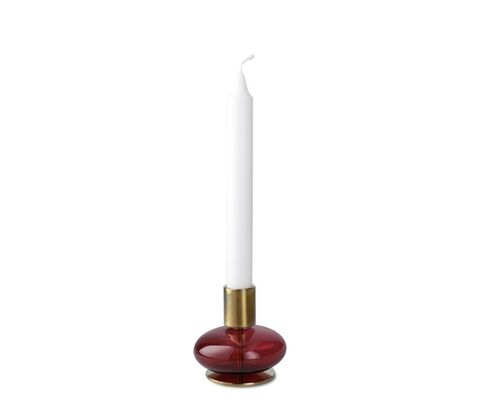Holmegaard Bubble lysestage bordeaux H 8 cm