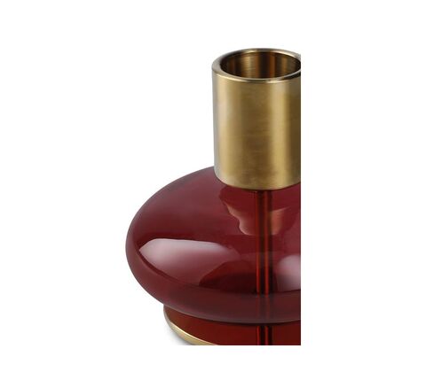 Holmegaard Bubble lysestage bordeaux H 8 cm