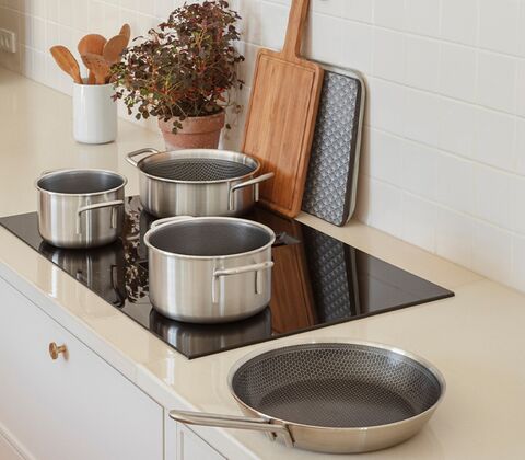 Eva Trio Multi Mosaic gryde stål 4,8 liter Ø 24 cm keramisk belægning