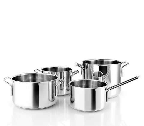 Eva Trio Recycled Rustfrit Stål grydesæt 4 dele uden belægning