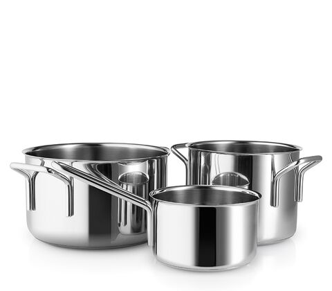  Eva Trio Recycled Stainless Steel grydesæt stål 1,1 + 2,2 + 3,6 liter