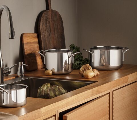  Eva Trio Recycled Stainless Steel grydesæt stål 1,1 + 2,2 + 3,6 liter