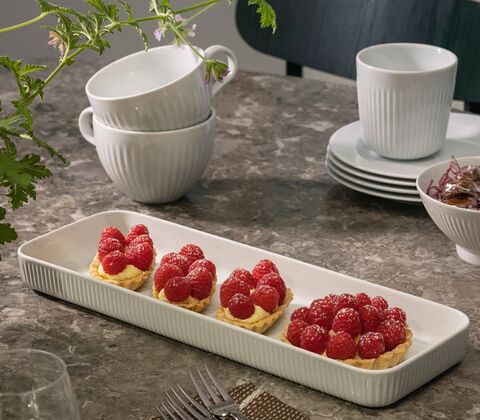 Eva Trio Legio Nova serveringsfad hvid 37x13 cm