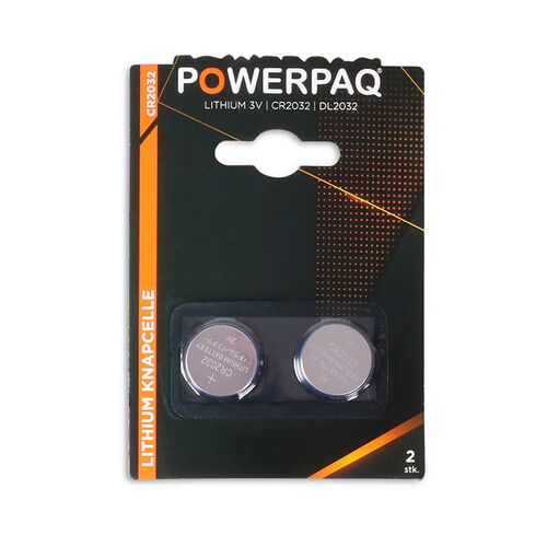 Powerpaq lithium CR2032 batteri 2 stk.