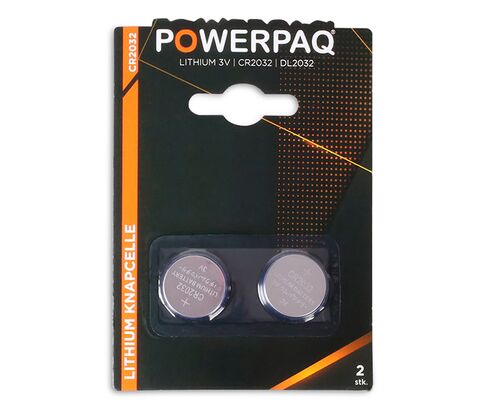 Powerpaq lithium CR2032 batteri 2 stk.
