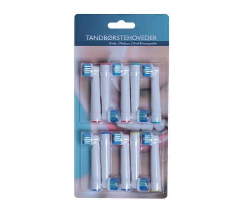Tandbørstehoveder medium 10 stk.