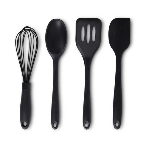 Aldente silikone redskabssæt sort 4 dele