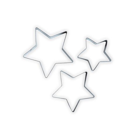 Stjerne udstiksforme 3 stk